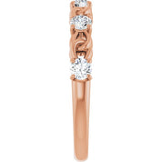 14K Rose Natural White Sapphire Stackable Ring