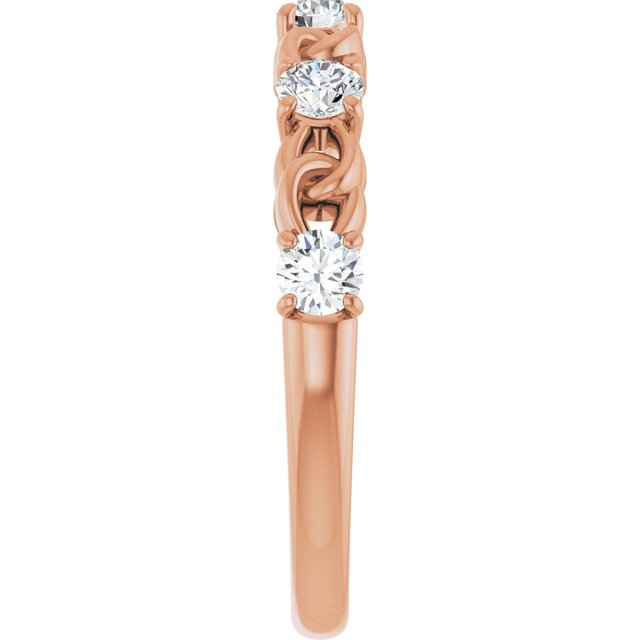 14K Rose Natural White Sapphire Stackable Ring