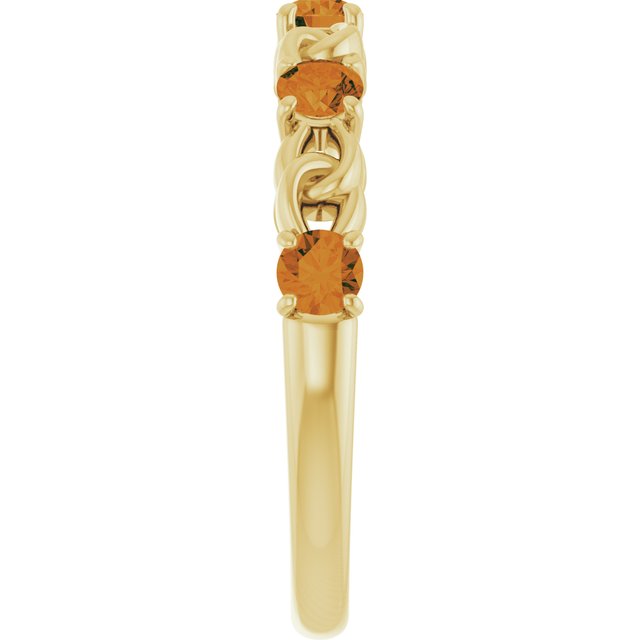 14K Yellow Natural Citrine Stackable Ring