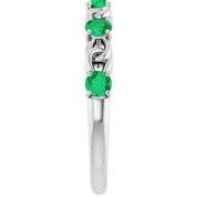 Sterling Silver Lab-Grown Emerald Stackable Ring