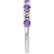 Sterling Silver Natural Amethyst Stackable Ring