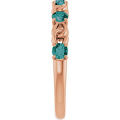 14K Rose Lab-Grown Alexandrite Stackable Ring