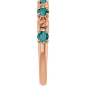 14K Rose Lab-Grown Alexandrite Stackable Ring