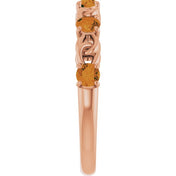 14K Rose Natural Citrine Stackable Ring
