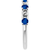Platinum Lab-Grown Blue Sapphire Stackable Ring