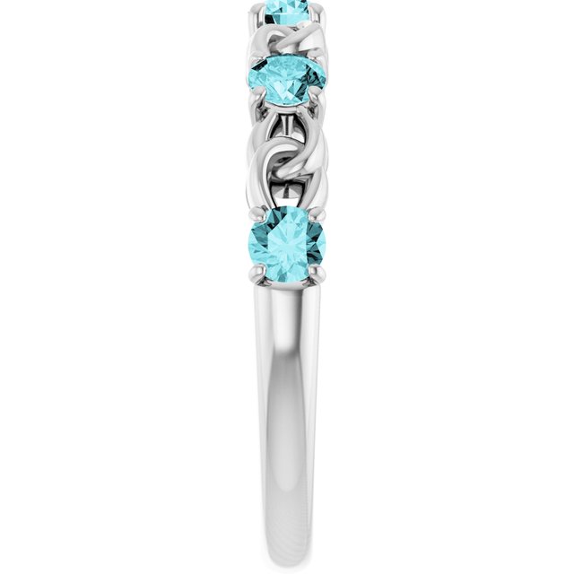 Sterling Silver Natural Blue Zircon Stackable Ring