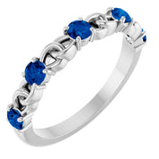 Sterling Silver Natural Blue Sapphire Stackable Ring