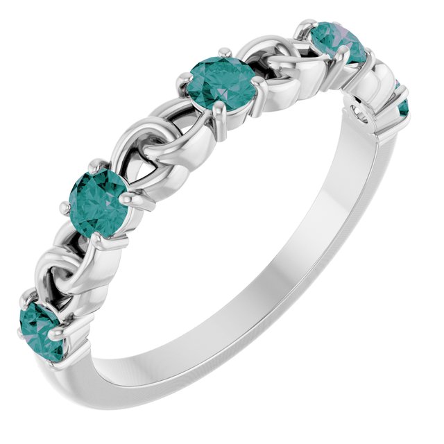 Sterling Silver Lab-Grown Alexandrite Stackable Ring