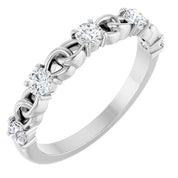 Sterling Silver Natural White Sapphire Stackable Ring