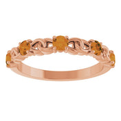 14K Rose Natural Citrine Stackable Ring