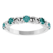 14K White Lab-Grown Alexandrite Stackable Ring