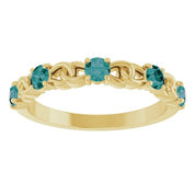 14K Yellow Lab-Grown Alexandrite Stackable Ring