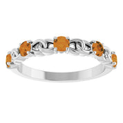 Sterling Silver Natural Citrine Stackable Ring
