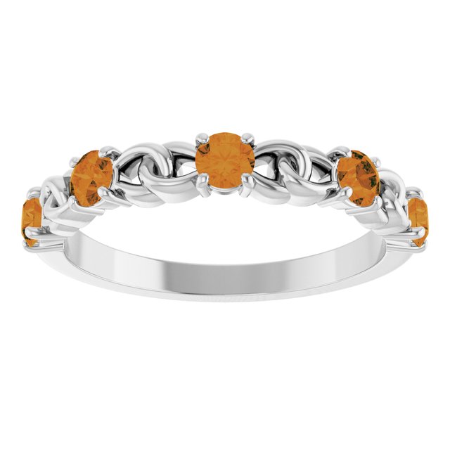 Sterling Silver Natural Citrine Stackable Ring