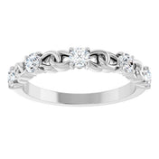 Platinum 1/2 CTW Natural Diamond Stackable Ring