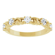 14K Yellow Natural White Sapphire Stackable Ring