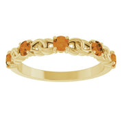 14K Yellow Natural Citrine Stackable Ring