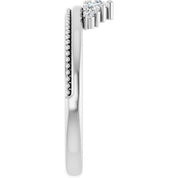 Platinum 1/5 CTW Natural Diamond Stackable Crown Ring