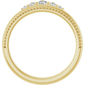 14K Yellow 1/5 CTW Natural Diamond Stackable Crown Ring
