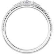 14K White 1/5 CTW Natural Diamond Stackable Crown Ring