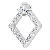 Platinum Natural White Sapphire & 3/8 CTW Natural Diamond Pendant