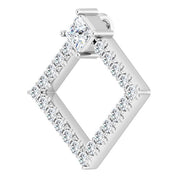 14K White Natural White Sapphire & 3/8 CTW Natural Diamond Pendant