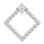 Platinum Natural White Sapphire & 3/8 CTW Natural Diamond Pendant
