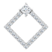 Sterling Silver Natural  White Sapphire & 3/8 CTW Natural Diamond Pendant