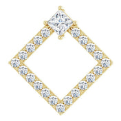 14K Yellow Natural White Sapphire & 3/8 CTW Natural Diamond Pendant