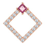 14K Rose Natural Pink Tourmaline & 3/8 CTW Natural Diamond Pendant