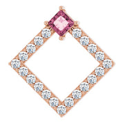 14K Rose Natural Pink Tourmaline & 3/8 CTW Natural Diamond Pendant