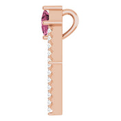 14K Rose Natural Pink Tourmaline & 3/8 CTW Natural Diamond Pendant