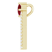 14K Yellow Natural Ruby & 3/8 CTW Natural Diamond Pendant
