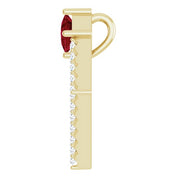 14K Yellow Natural Ruby & 3/8 CTW Natural Diamond Pendant