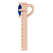 14K Rose Natural Blue Sapphire & 3/8 CTW Natural Diamond Pendant