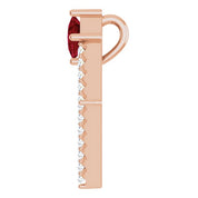 14K Rose Natural Ruby & 3/8 CTW Natural Diamond Pendant