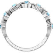 Sterling Silver Natural Aquamarine Stackable Ring