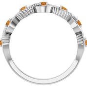 Sterling Silver Natural Citrine Stackable Ring