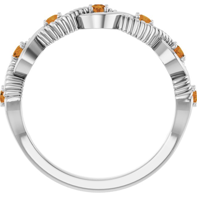 Sterling Silver Natural Citrine Stackable Ring