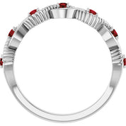 Sterling Silver Natural Mozambique Garnet Stackable Ring
