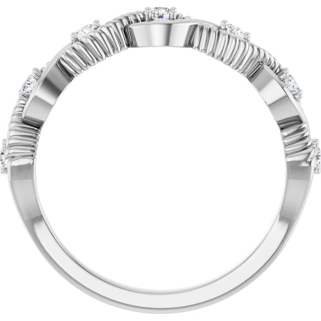 Platinum Natural White Sapphire Stackable Ring