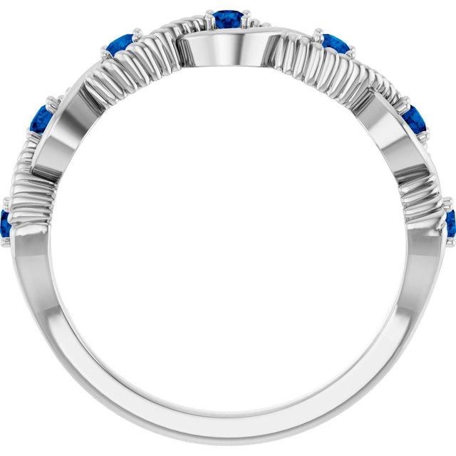Sterling Silver Lab-Grown Blue Sapphire Stackable Ring