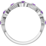 Sterling Silver Natural Amethyst Stackable Ring