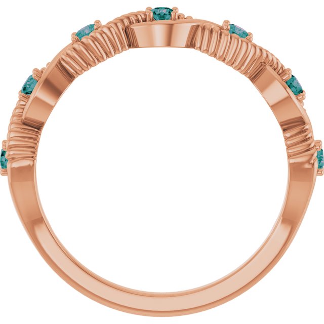 14K Rose Natural Alexandrite Stackable Ring