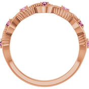 14K Rose Natural Pink Tourmaline Stackable Ring