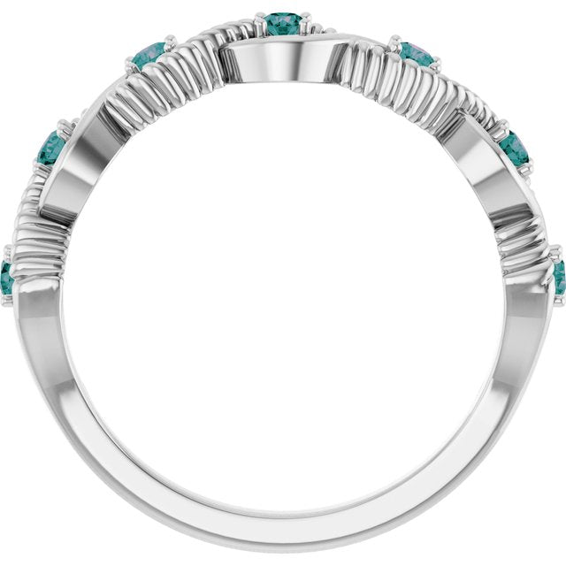 Sterling Silver Lab-Grown Alexandrite Stackable Ring
