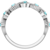 Sterling Silver Natural Blue Zircon Stackable Ring