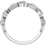 Sterling Silver Natural Blue Zircon Stackable Ring
