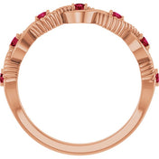 14K Rose Lab-Grown Ruby Stackable Ring