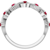 Sterling Silver Natural Ruby Stackable Ring